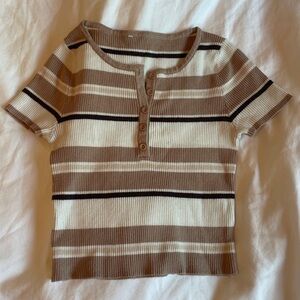 Princess Polly Striped Crop Tee